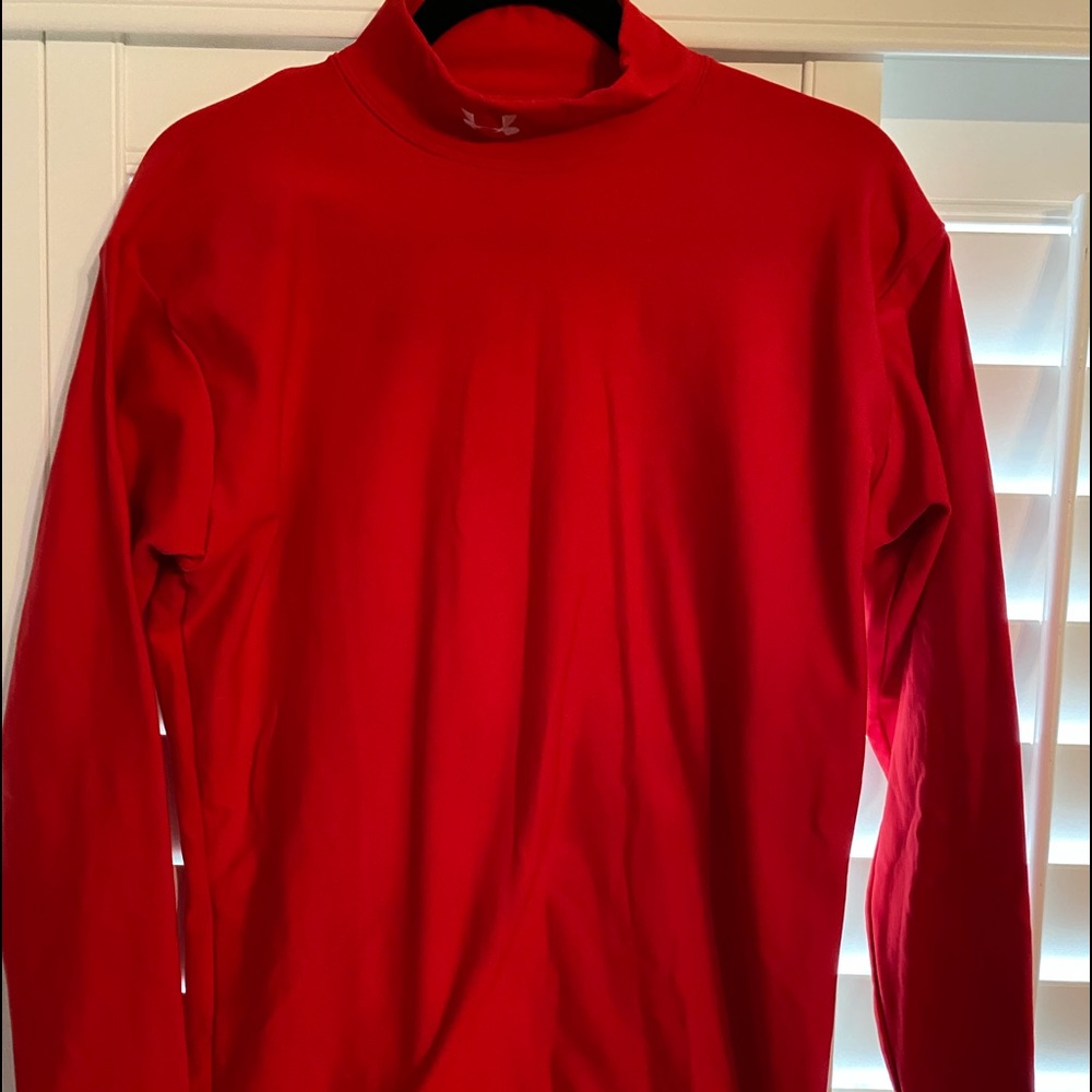 Under Armor red compression top.